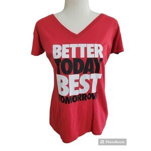 Nike Slim Fit 'Better Today Best Tomorrow' Red Tshirt Sz L